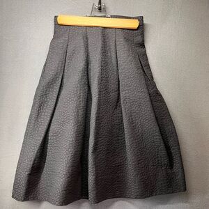 H&M Black Knee-Length Pleated A-Line Skirt